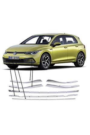 Vw Golf 8 Ön Tampon Alt Çıta Nikelajı 2020 Sonrası 7 Prç P.çelik  Uyumlu
