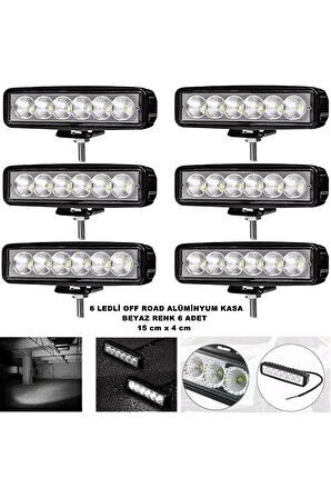 Off Road Led Sis Lambası Beyaz Sabit Renk 6 Led 4 X 15 cm 6 Adet - Uyumlu