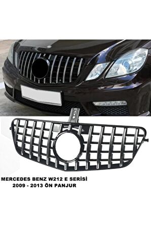 Mercedes W212 Gtr E Serisi Spor Ön Panjur Izgaralı Piano Black & Krom Şeritli 2009-2013 1. Kalite