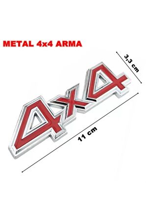 4x4 Arazi Suv Pickup Bagaj Metal 3d Krom Üstü Kırmızı Alüminyum