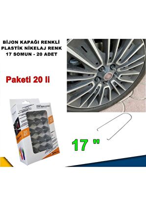 Sivri Mermi Tip Bijon Kapağı Krom Plastik Nikelaj Renk 17 Mm 20 Adet -