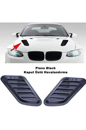 Araç Kaput Üstü Havalandırma Izgarası Piano Black Sağ-sol 2 Adet Kaliteli -