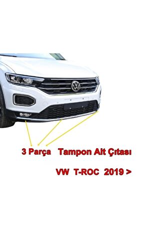 Vw T-roc Ön Tampon Alt Çıtası 2019 Sonrası 3 Parça P Çelik