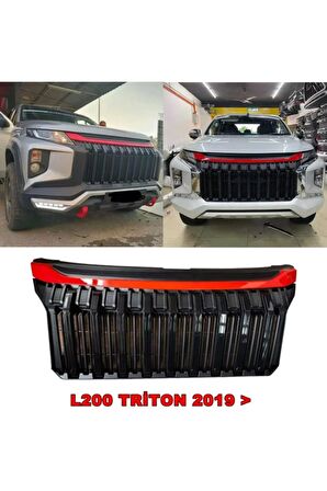 Mitsubishi L200 Triton 2019 Çizgili Ön Panjur Kırmızı Çıta