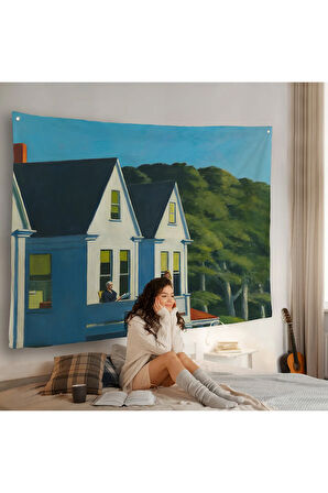 Edward Hopper - İkinci Kat Güneş Işığı Duvar Örtüsü - Second Story Sunlight-7129