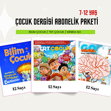 7-12 Yaş Çocuk Dergisi Abonelik Yıllık Paketi