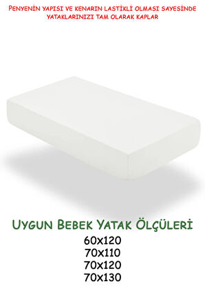 %100 Pamuk Penye Bebek Lastikli Çarşaf,Anne Yanı Çarşafı,Kreş Bebek Yatağı Çarşafı