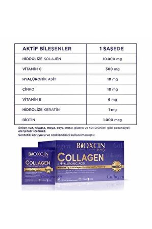 Beauty Collagen Hyaluronic Acid 30 Saşe 11 gr  10.000 mg Kolajen