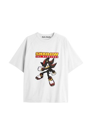UNİSEX Bay Sonic Desenli Beyaz Yazlık T-shirt
