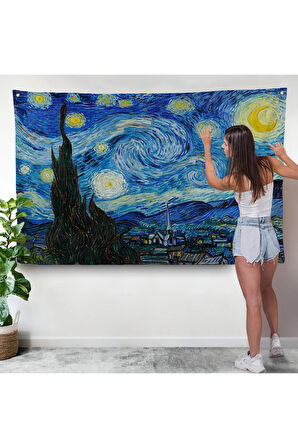 Vincent van Gogh - Yıldızlı Gece Duvar Örtüsü - The Starry Night-7133