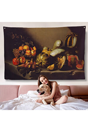 Caravaggio - Meyveli Natürmort Duvar Örtüsü - Still Life With Fruit-7134