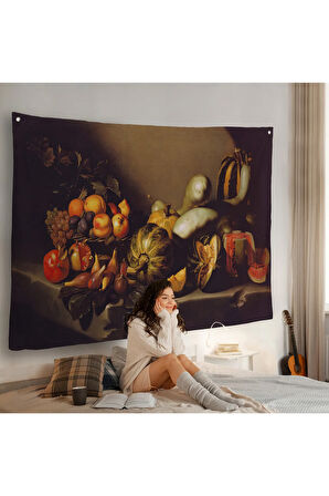 Caravaggio - Meyveli Natürmort Duvar Örtüsü - Still Life With Fruit-7134