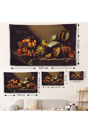Caravaggio - Meyveli Natürmort Duvar Örtüsü - Still Life With Fruit-7134