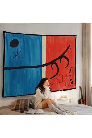 Joan Miro - El vol de l'alosa Çalışması Duvar Örtüsü-7135