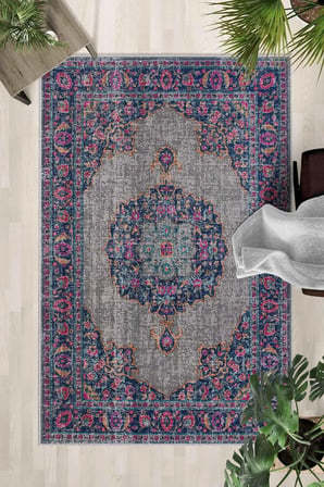 Kaymaz Taban Yıkanabilir Halı – Mutfak, Salon, Yatak Odası için Modern Dijital Baskı Halı (SLNHALI37