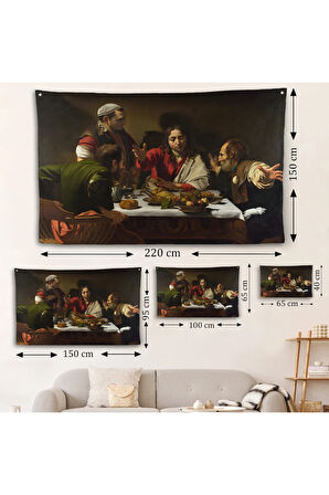 Caravaggio - Emmaus'ta Akşam Yemeği Duvar Örtüsü - Supper at Emmaus-7137
