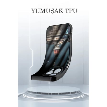 Apple iPhone 14 Pro Kılıf Crew Desenli Kapak - Galata Kulesi