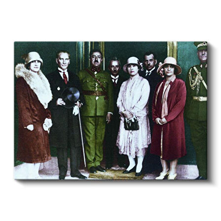 Atatürk ve Yabancı Konuklar - Resmi Kabul Kanvas Tablo