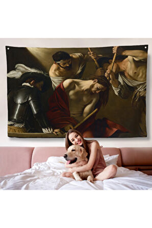 Caravaggio - Dikenlerle Taçlandırma Duvar Örtüsü - The Crowning with Thorns-7142