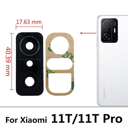 Tkgz Xiaomi Mİ 11T PRO Arka Kamera Camı Lens Yapışkanlı