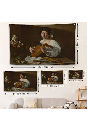 Caravaggio - Latva Çalan Kadın Duvar Örtüsü-7143