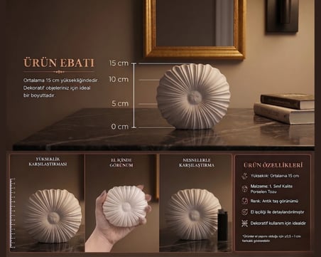 Papatya Model Vazo, El Yapımı Obje, Dekoratif Vazo , Beyaz Vazo, Hediyelik Eşya, Ev Hediyesi ,Çiçek Saksı, Kalemlik, Minimal Hediye, Kuru Çiçek