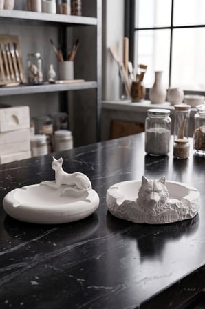 Sevgili Set, Çiftlere Özel, Dekoratif Küllük, İkili Küllük Seti, Kedi Figürlü Küllük, Kurt Figürlü Küllük, Modern Hediyelik Küllük, Ofis Dekorasyonu, Ev Hediyesi, El Yapımı Küllük, Biblo,Obje