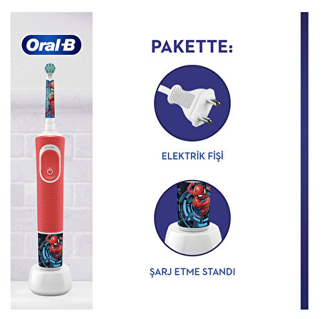 Oral-B D100 Vitality Spiderman Özel Seri Çocuklar İçin Şarj Edilebilir Diş Fırçası