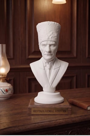 Mustafa Kemal Atatürk ,3 Boyutlu Dekoratif Heykel, El İşçiliği Biblo, Ofis Ve Ev Hediyesi, Atatürk Büst Heykeli