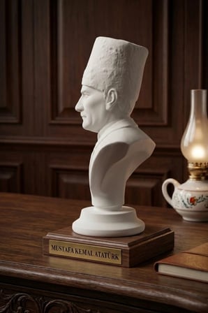 Mustafa Kemal Atatürk ,3 Boyutlu Dekoratif Heykel, El İşçiliği Biblo, Ofis Ve Ev Hediyesi, Atatürk Büst Heykeli
