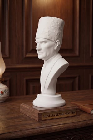 Mustafa Kemal Atatürk ,3 Boyutlu Dekoratif Heykel, El İşçiliği Biblo, Ofis Ve Ev Hediyesi, Atatürk Büst Heykeli