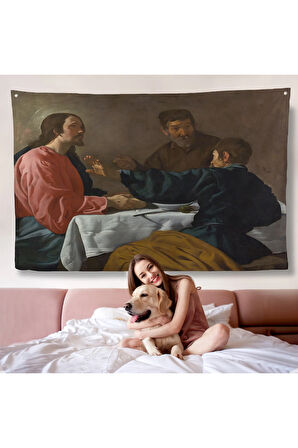 Diego Velázquez - Emmaus'ta Akşam Yemeği Duvar Örtüsü - The Supper at Emmaus-7145