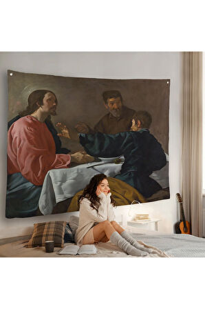 Diego Velázquez - Emmaus'ta Akşam Yemeği Duvar Örtüsü - The Supper at Emmaus-7145