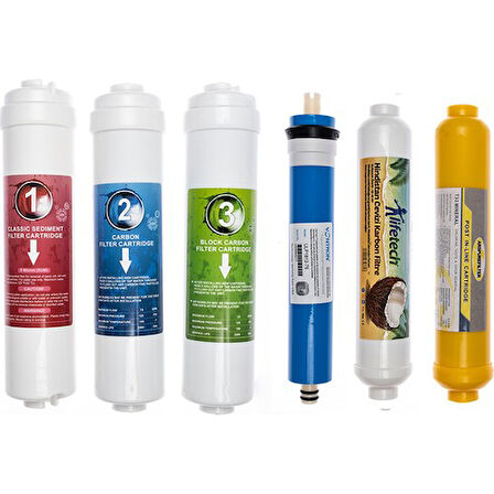 Sulook Kapalı Kasa Su Arıtma Cihazlarına Uyumlu 6'lı Filtre Seti Vontron Membranlı