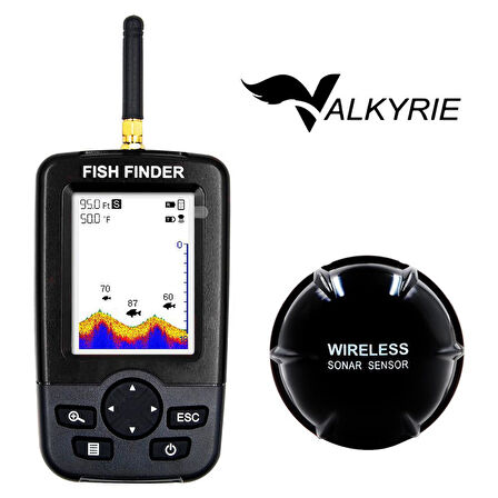 Valkyrie Wireless Balık Bulucu Akıllı Sonar Teknolojisi LCD Ekranlı Kablosuz Balık Tespit Cihazı