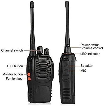 Valkyrie BF888S 5W VOX UHF/VHF CTCSS/DCS 2'li El Telsiz Seti