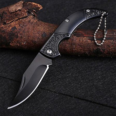 Valkyrie Vintage Katlanabilir Outdoor Kamp Çakısı Siyah