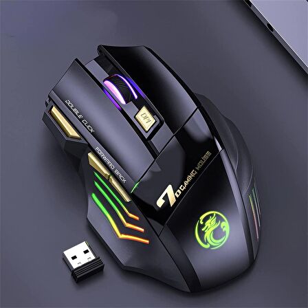  Valkyrie Imice Gw-X7 7 Tuşlu Sessiz 2.4g Wireless Bluetoothlu Şarj Edilebilir Kablosuz Gaming Mouse 