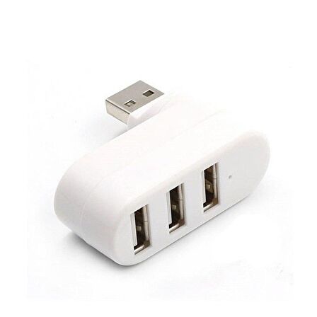 Valkyrie 3 Portlu USB 2.0 Hub Döner Kafalı Splitter Hub Adaptör Beyaz