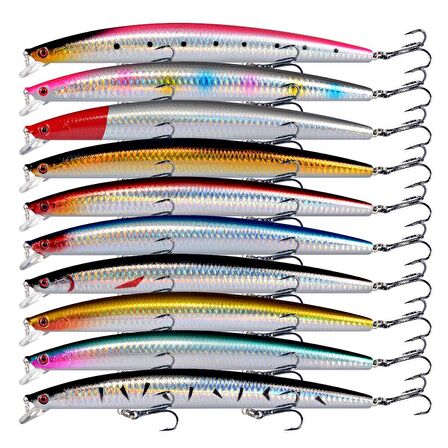 Valkyrie 10 Adet 18cm 24gr Minnow Rapala Sahte Yapay Yem 1. Kalite Ekonomik Paket