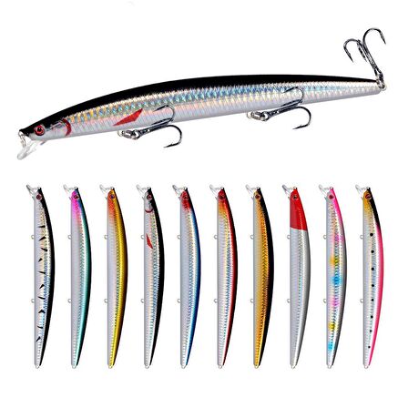 Valkyrie 10 Adet 18cm 24gr Minnow Rapala Sahte Yapay Yem 1. Kalite Ekonomik Paket