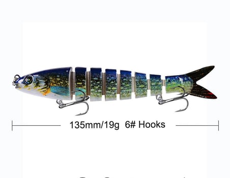 Valkyrie 3 Adet 8 Eklemli 3D Oynak Rapala Sahte Balık Yem Seti Tatlı ve Tuzlu Su Uyumlu Wobblers Swimbait