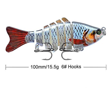 Valkyrie 3 Adet 7 Eklemli 3D Oynak Rapala Sahte Balık Yem Seti Tatlı ve Tuzlu Su Uyumlu Wobblers Swimbait