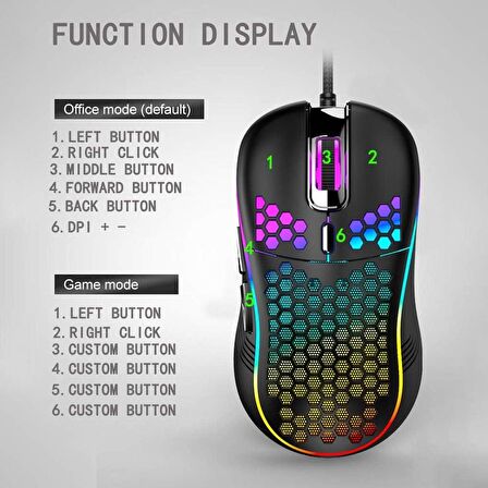 Valkyrie RGB Led Işıklı 6 Tuşlu 7200DPI Gaming Oyuncu Mouse Siyah