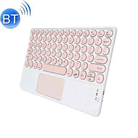 Valkyrie Kablosuz Touchpad Bluetooth Klavye - Ios Android Windows Uyumlu - TÜRKÇE Dil - Şarjlı - Ultra İnce - Type-C Giriş Pembe