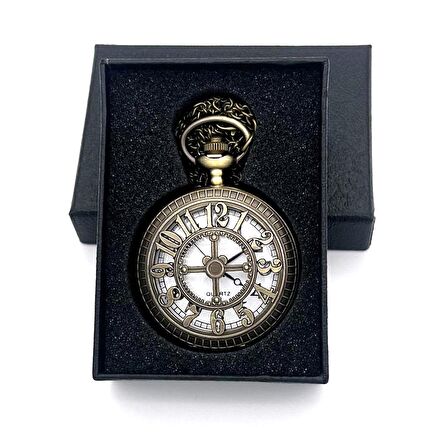 Valkyrie Vintage Kutulu Retro Rakamlı Köstekli Saat - Cep Saati