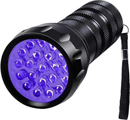 Valkyrie 21 LED 1. Kalite 395nm Güneş Işığı Ultraviyole UV El Feneri - Blacklight - Çok Amaçlı