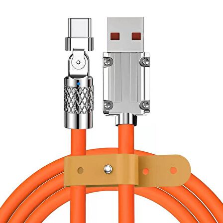 Valkyrie 6A Type-C Bakır Döşemeli Sıvı Silikon USB Data Hızlı Şarj Kablosu - 180 Derece - katlanmaz Kırılmaz Uzun Ömürlü - 1 metre