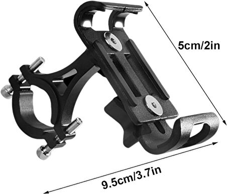 Valkyrie Alüminyum Bisiklet Motosiklet Cep Telefonu Tutucu Dayanıklı Paslanmaz 360 Derece Evremsel Uyum Siyah