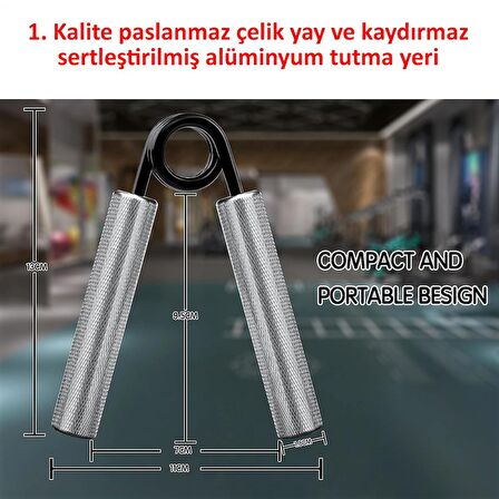 Valkyrie 6 Adet Profesyonel El Yayı Seti 1. Kalite Alüminyum Saplı Paslanmaz Çelik Yay - 6 Farklı Zorluk